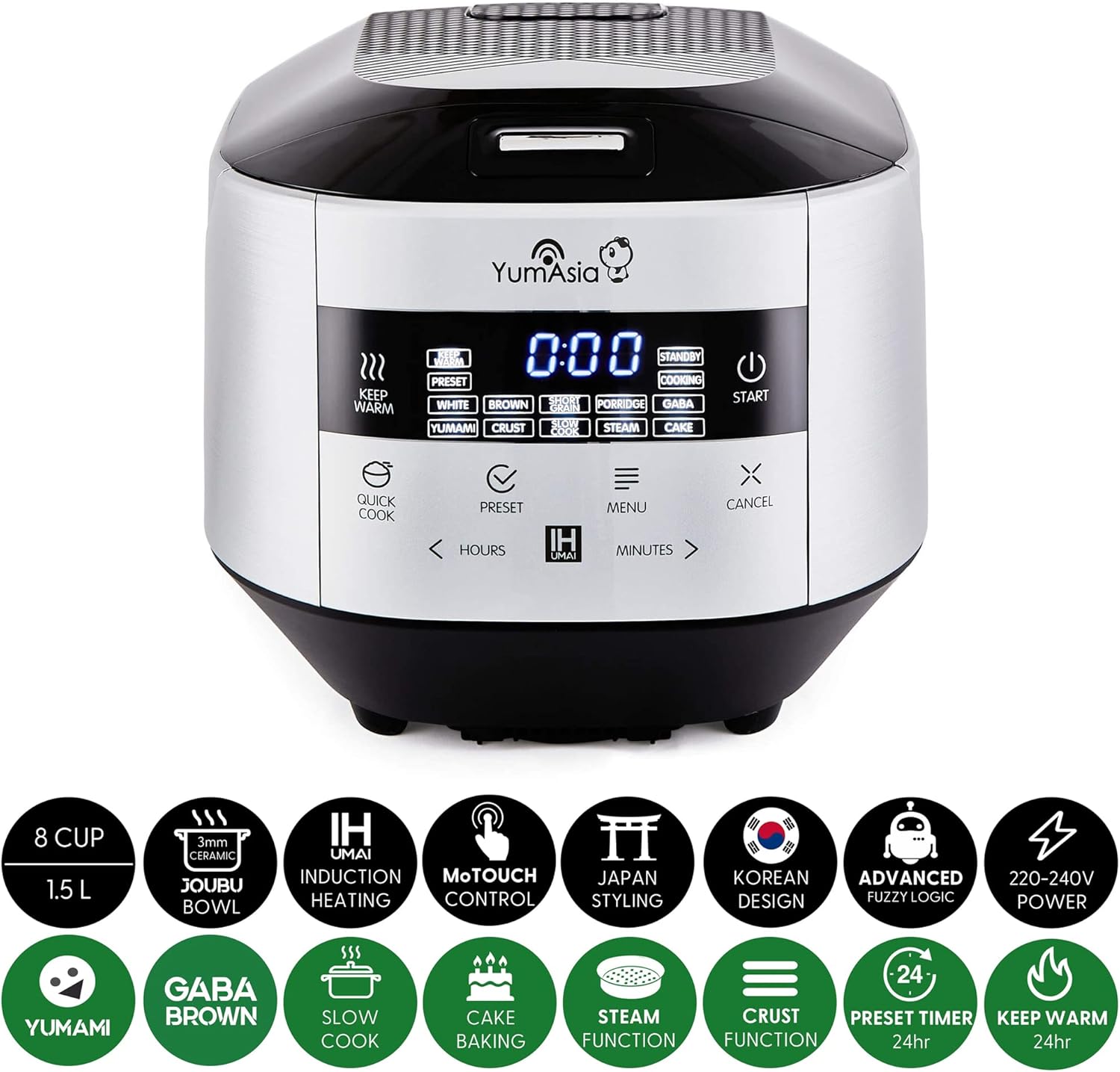 Cuiseur riz induction bol céramique 7 fonctions riz 4 fonctions multicuiseur écran LED