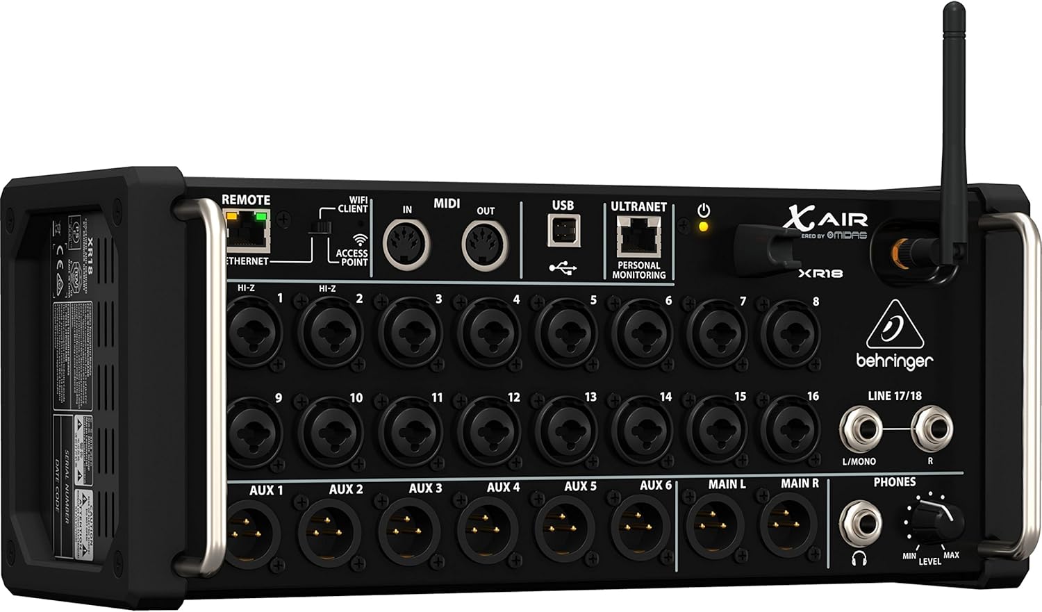 Mélangeur numérique XR18 18 canaux 12 bus préamplis programmables WiFi interface audio USB