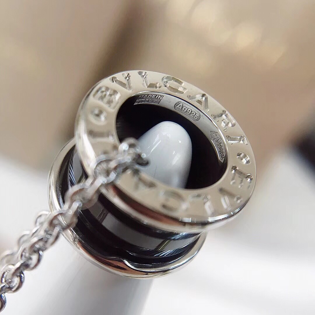 Bulgari Charity Series Black Ceramic  925 Silver Necklace