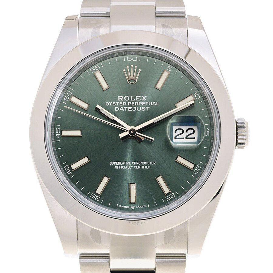 Rolex Datejust 41 Mint Green Dial Automatic Men s Oyster Watch M126300-0019（Lifetime free warranty+90-days replacement service & Refund!.）