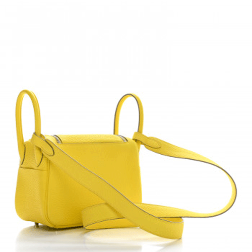 HERMES Taurillon Clemence Mini Lindy 20 Lime