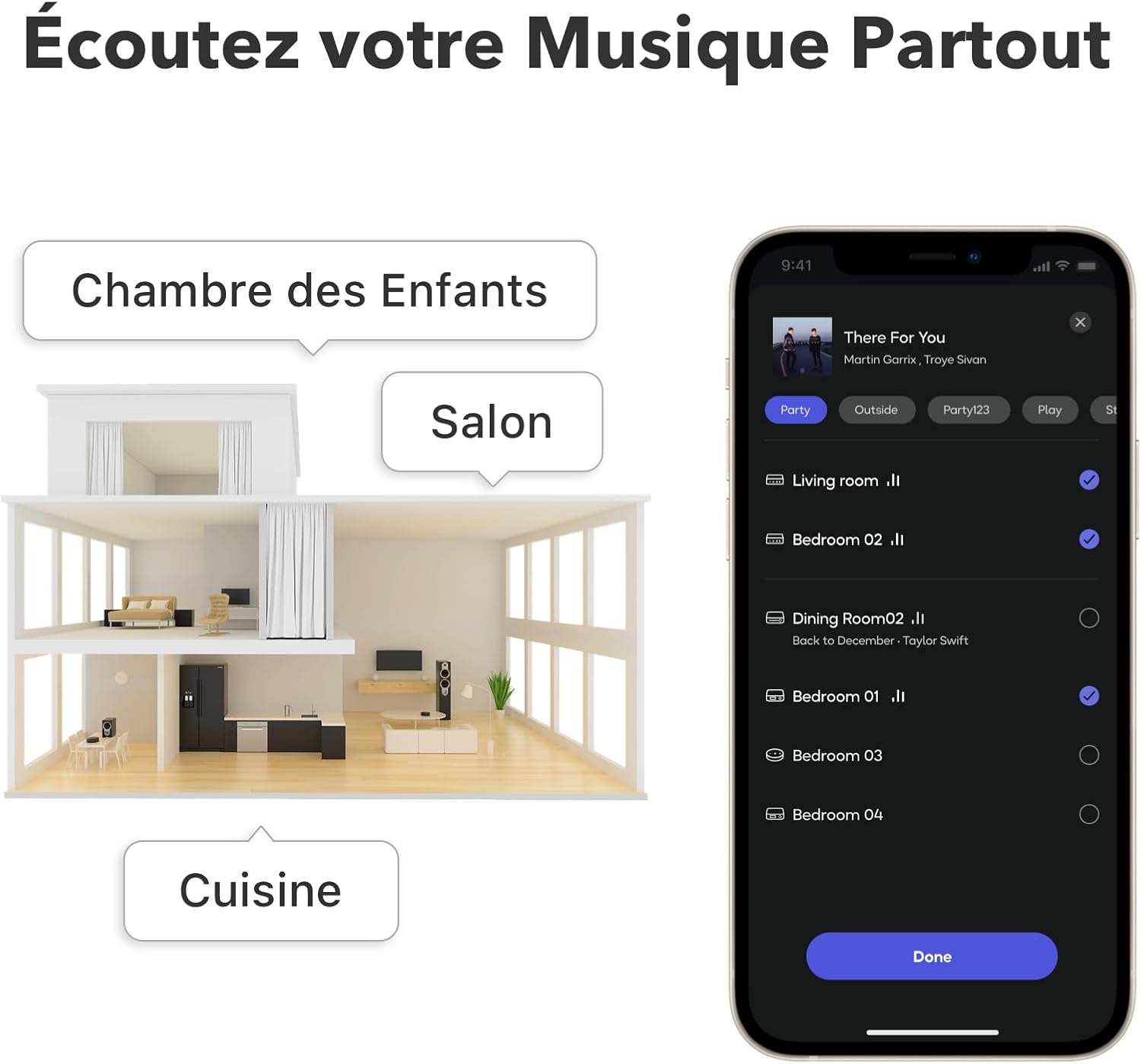 Récepteur audio WiFi AirPlay 2 Cast multiroom haute résolution
