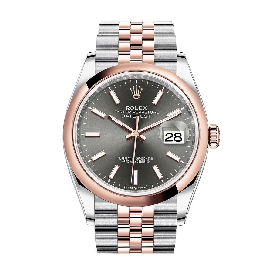 Rolex Datejust 36 Dark Rhodium Dial Men s Steel and 18k Everose Gold Jubilee Watch 126201DRSJ（Lifetime free warranty+90-days replacement service & Refund!.）