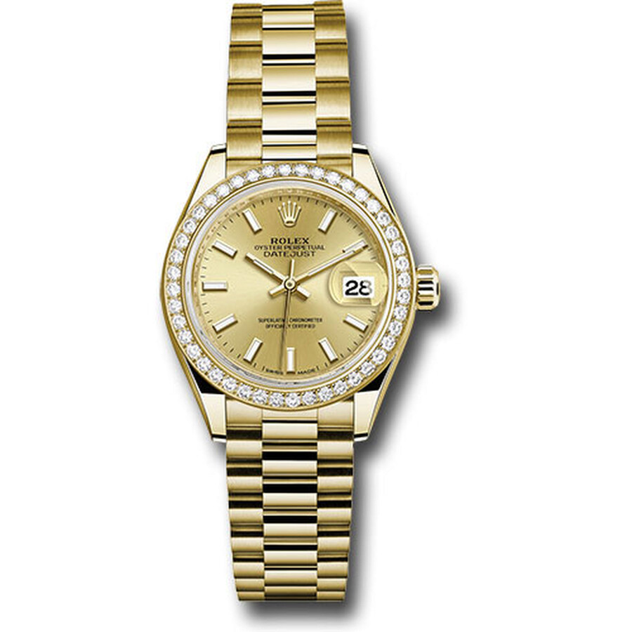 Rolex Lady Datejust Automatic 18 Carat Yellow Gold President Watch 279138CSP（Lifetime free warranty+90-days replacement service & Refund!.）