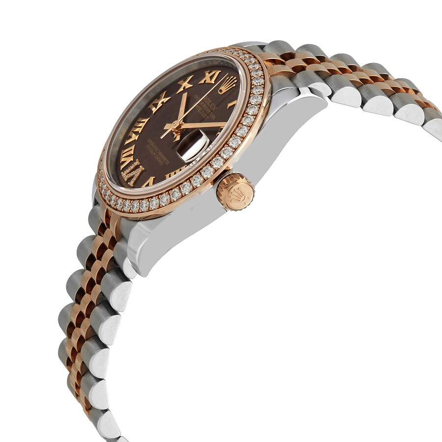 Rolex Datejust Chocolate Roman Dial Automatic Ladies Steel and Everose Gold Jubilee Watch 278381CHRDJ（Lifetime free warranty+90-days replacement service & Refund!.）