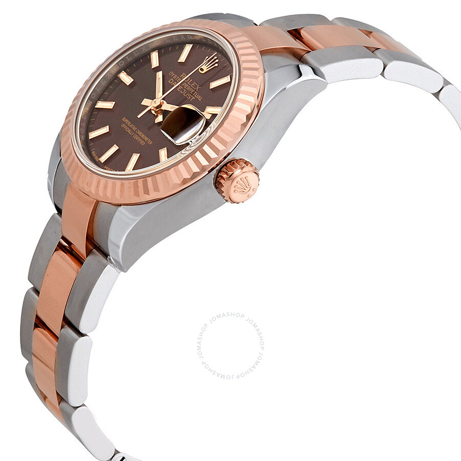Rolex Datejust Chocolate Dial Ladies Steel and 18K Everose Gold Watch 279171CHSO（Lifetime free warranty+90-days replacement service & Refund!.）