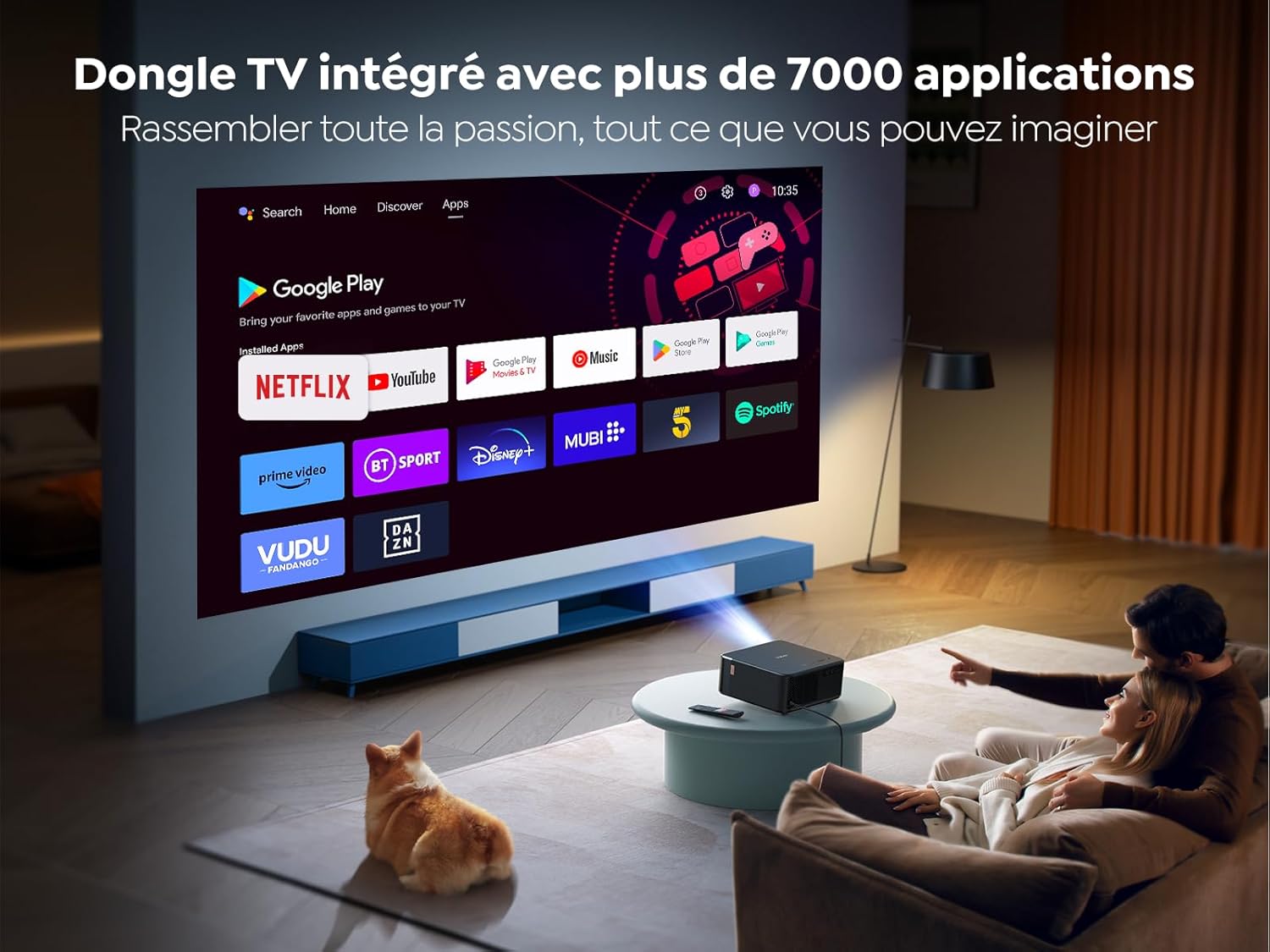 Vidéoprojecteur 4K son JBL Google TV WiFi 6 Bluetooth 52 autofocus keystone K2s