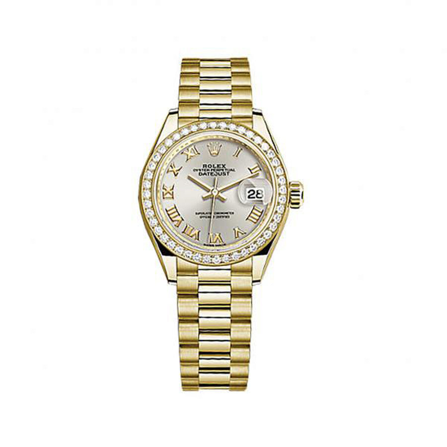 Rolex Lady-Datejust Silver Dial 18 Carat Yellow Gold President Watch 279138SRP（Lifetime free warranty+90-days replacement service & Refund!.）