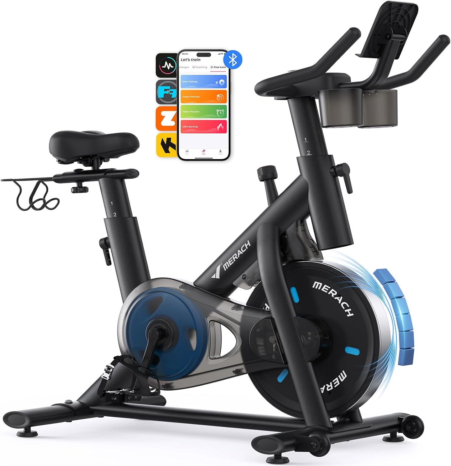 Vélo appartement intérieur silencieux résistance réglable écran LCD siège confortable app capacité 136kg