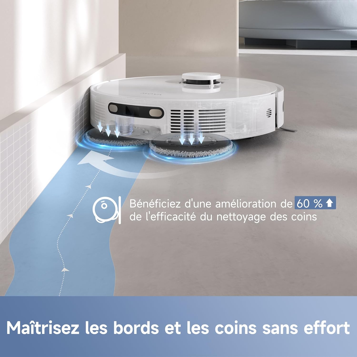 Robot aspirateur laveur E30 Ultra vidage automatique nettoyage serpillières levage 105 mm 7000Pa