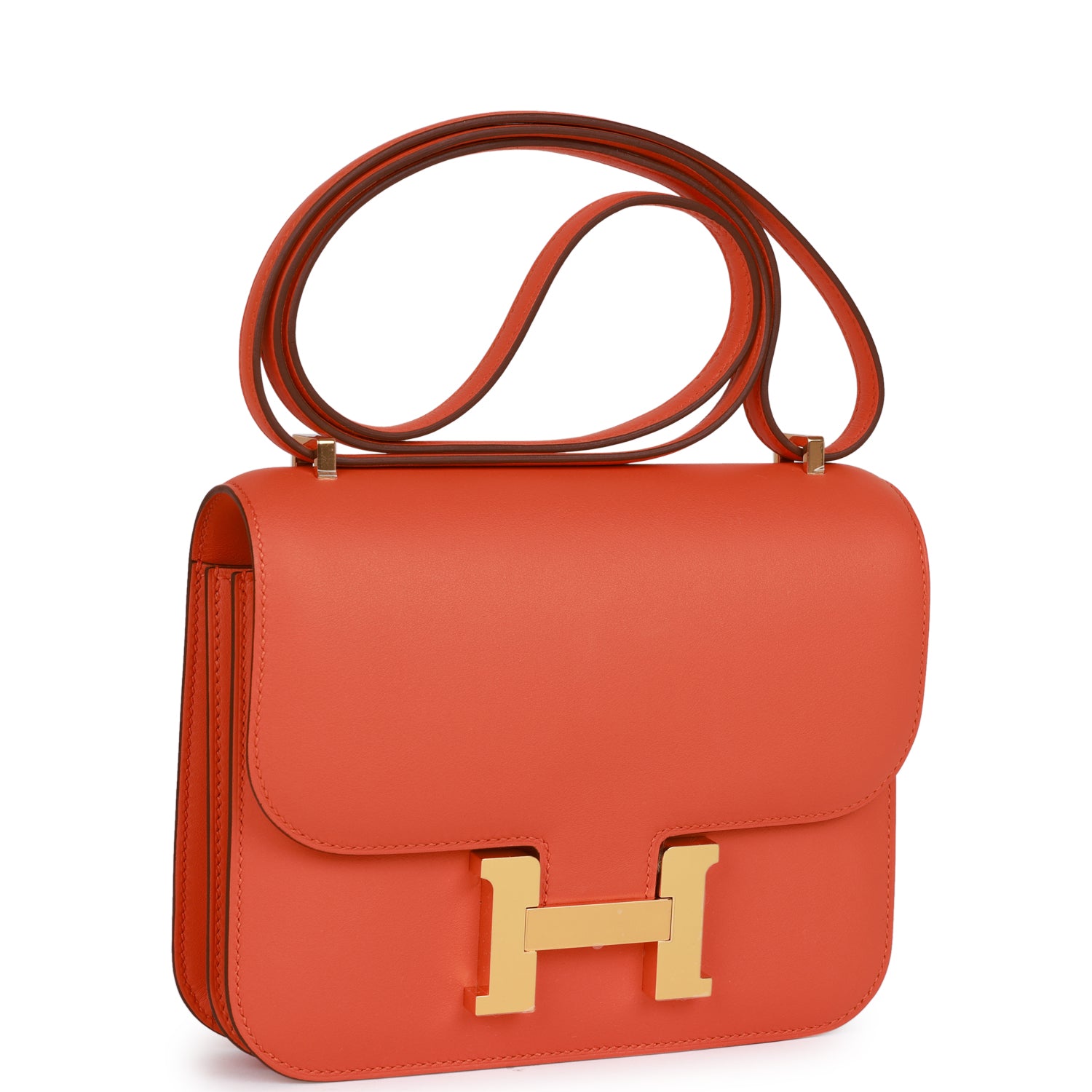Hermes Constance 18 Orange Swift Gold Hardware