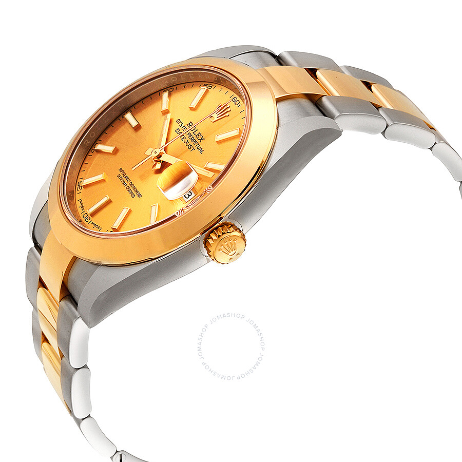 Rolex Datejust 41 Champagne Dial Steel and 18K Yellow Gold Oyster Men s Watch 126303CSO（Lifetime free warranty+90-days replacement service & Refund!.）