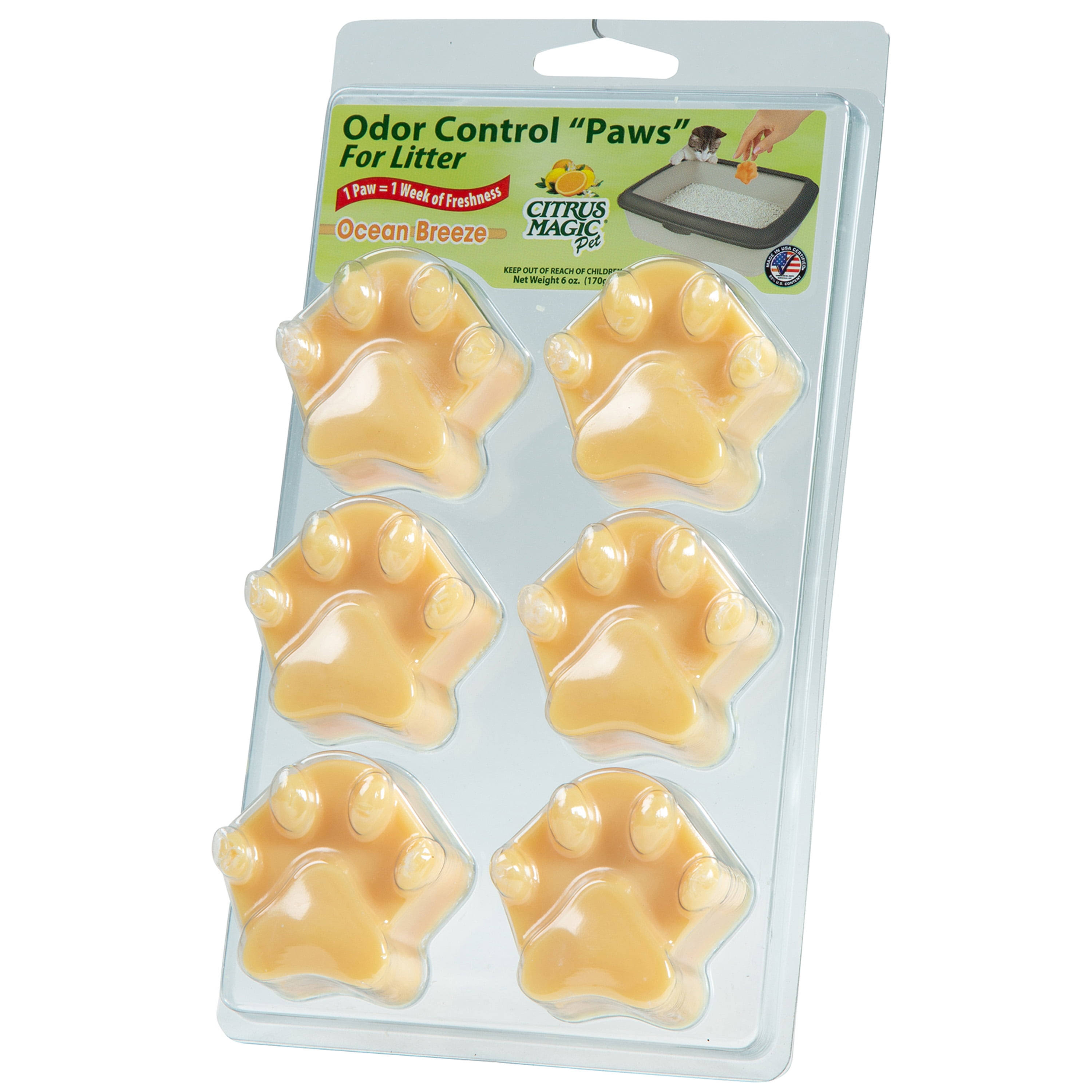 Citrus Magic Litter Box Odor Controlling Pods, Ocean Breeze Scent, 1 Pack (6 Pods)