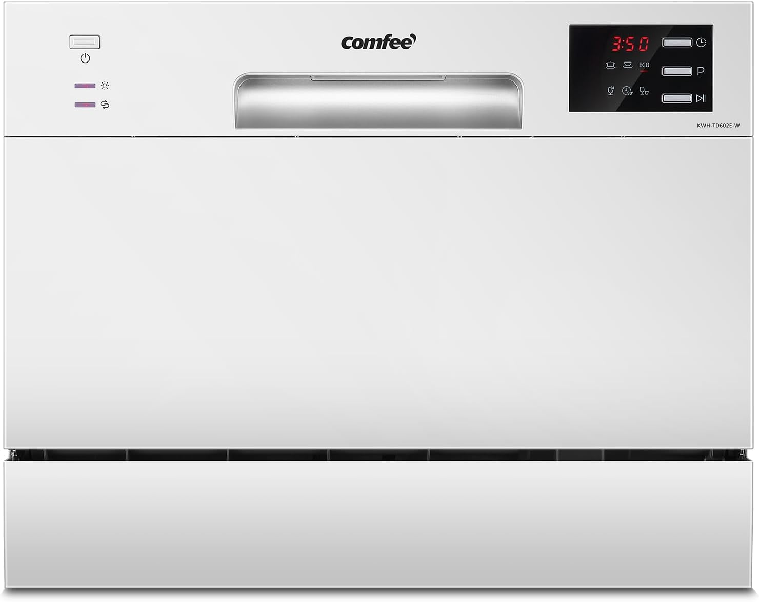 Lave vaisselle compact TD602E-W pose libre écran LED 65L blanc 47 dB