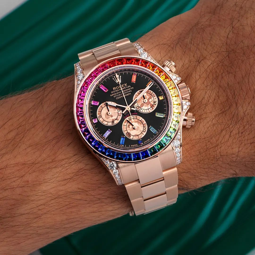 Rolex 116595 Cosmograph Daytona Rainbow 18k Rose Gold