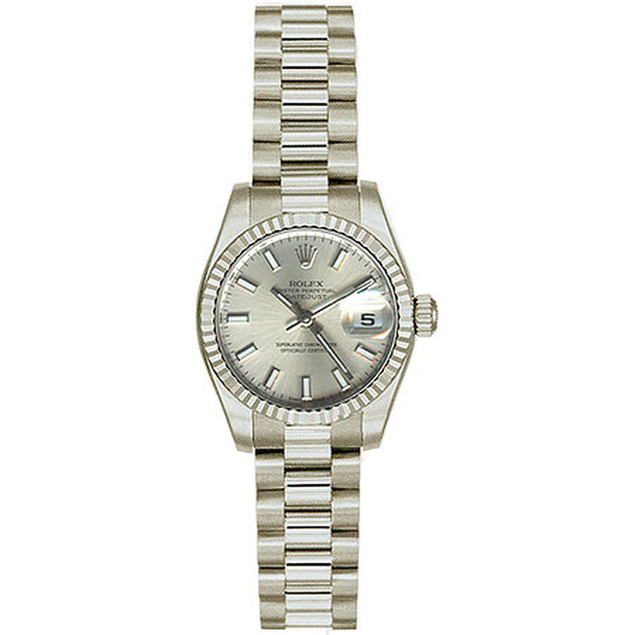 Rolex Lady-Datejust 26 Silver Dial 18K White Gold President Automatic Ladies Watch 179179SSP（Lifetime free warranty+90-days replacement service & Refund!.）