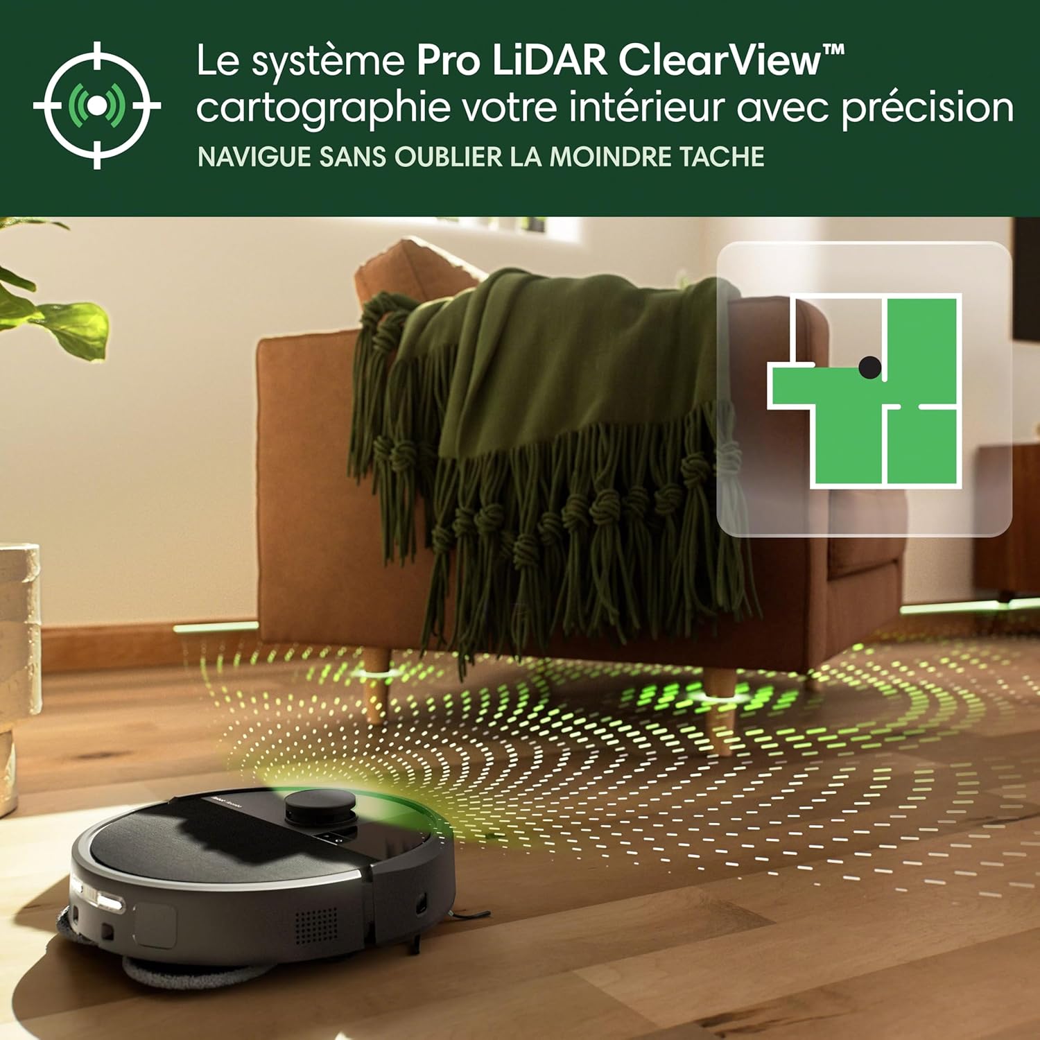 Robot aspirateur Roomba Plus 505 Combo autolavage séchage air chaud IA LiDAR autovidage 75 jours noir
