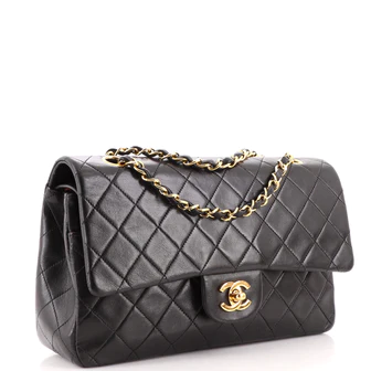 Chanel Vintage Classic Double Flap Bag Quilted Lambskin Medium
