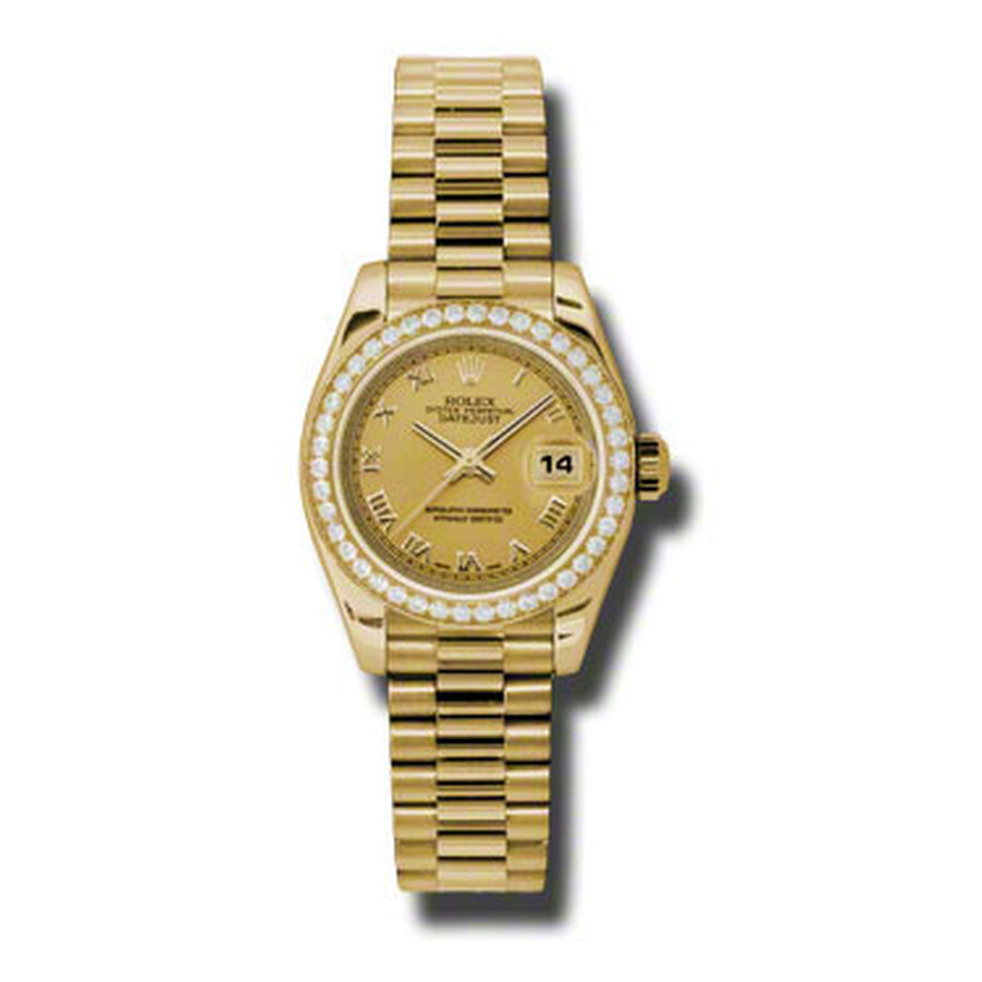 Rolex Lady-Datejust 26 Champagne Dial 18K Yellow Gold President Automatic Ladies Watch 179138CRP（Lifetime free warranty+90-days replacement service & Refund!.）