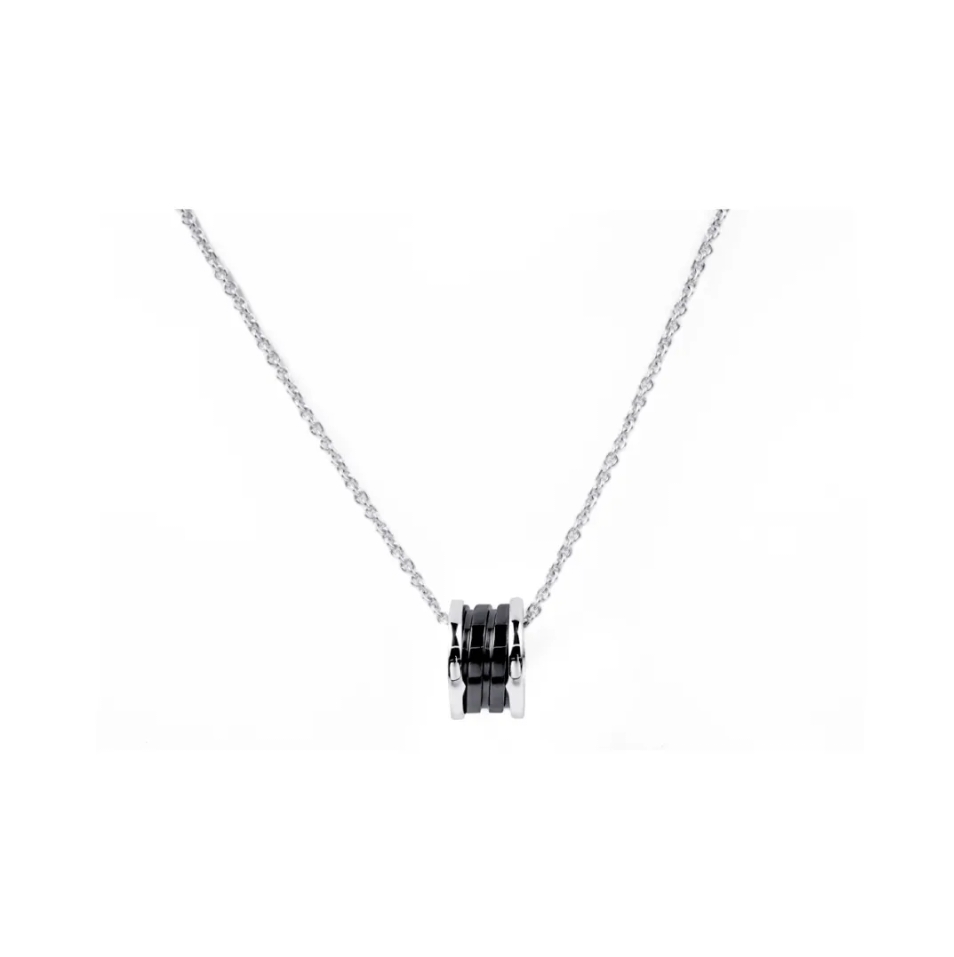Bulgari Charity Series Black Ceramic  925 Silver Necklace