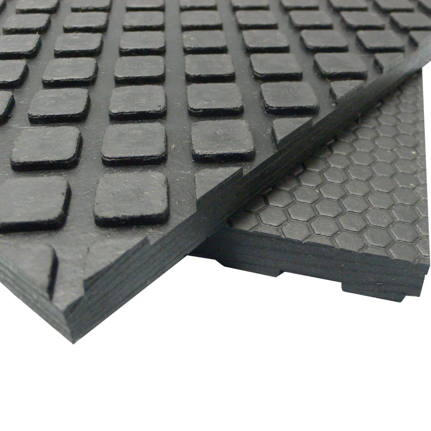 Rubber-Cal Maxx-Tuff 1/2 in x 36 in x 48 in Black Heavy Duty Rubber Floor Protection Mat