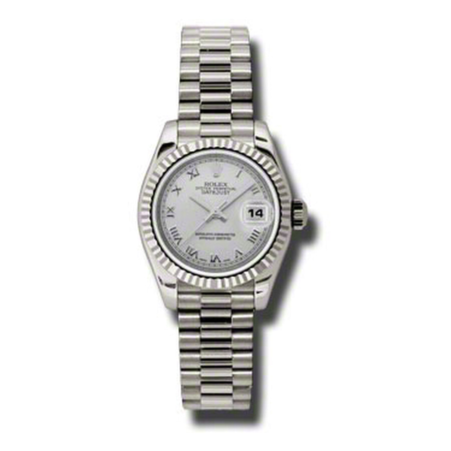Rolex Lady-Datejust 26 Silver Dial 18K White Gold President Automatic Ladies Watch 179179SRP（Lifetime free warranty+90-days replacement service & Refund!.）