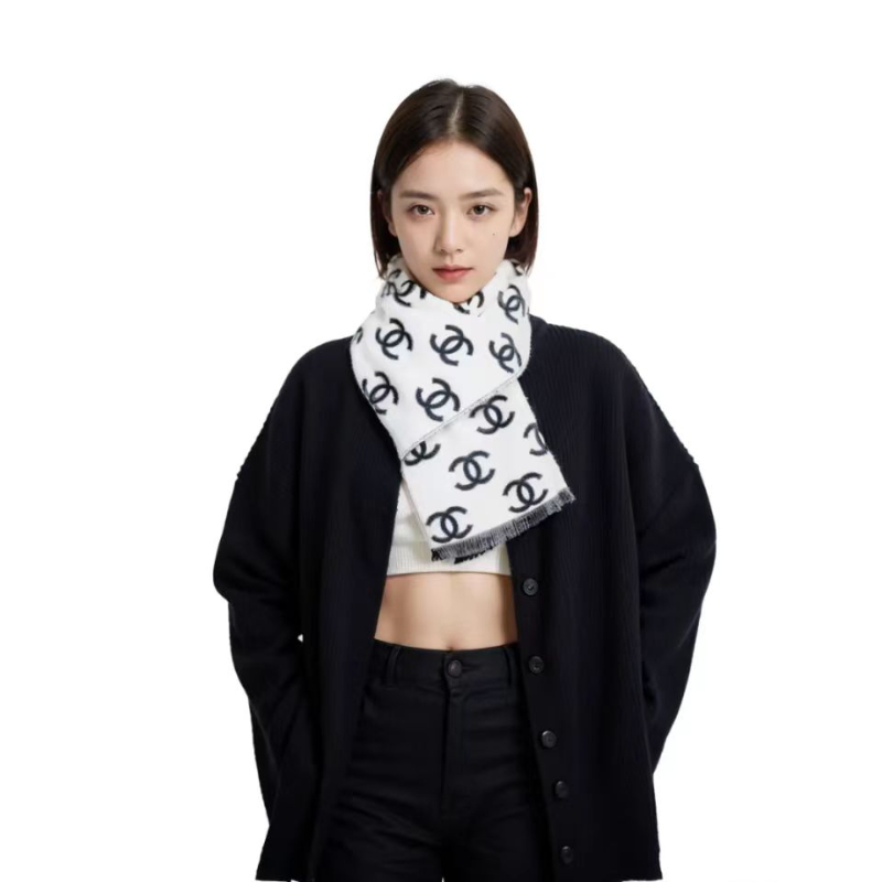 Chanel Scarf Double C Wool