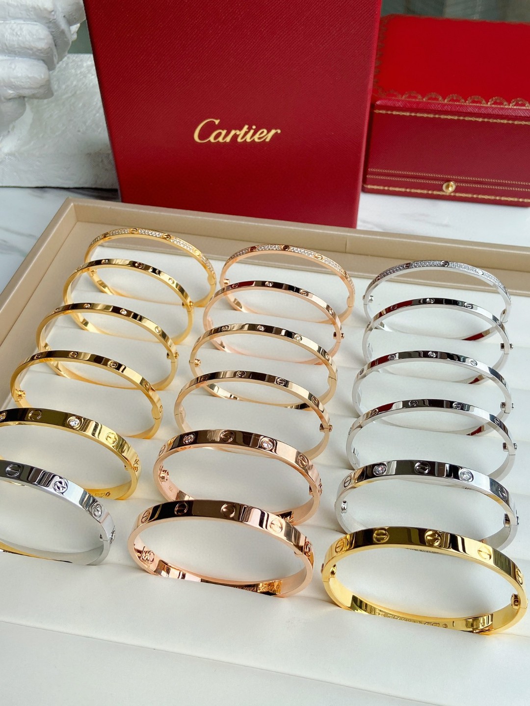 Cartier LOVE Series Wide 18K Bracelet