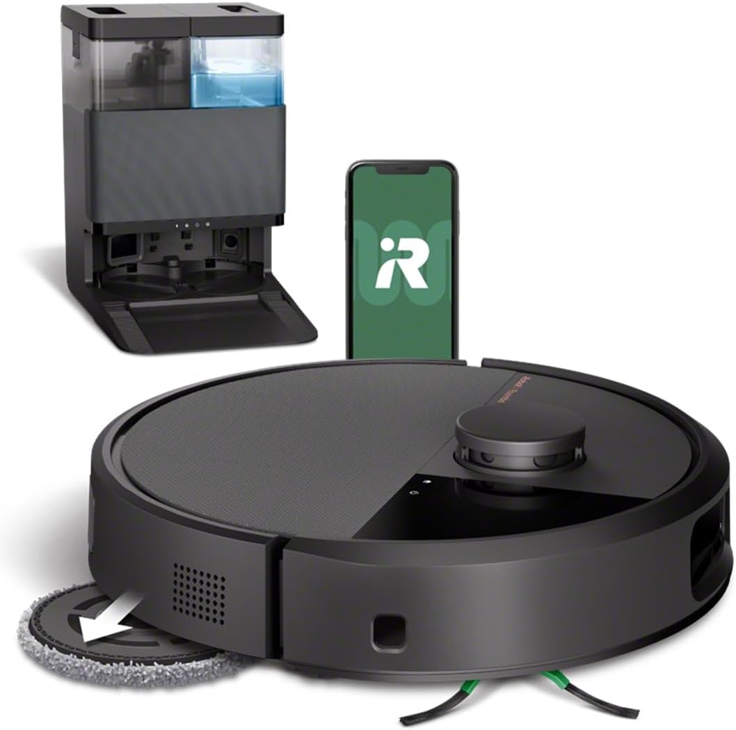 Robot aspirateur Roomba Plus 505 Combo autolavage séchage air chaud IA LiDAR autovidage 75 jours noir