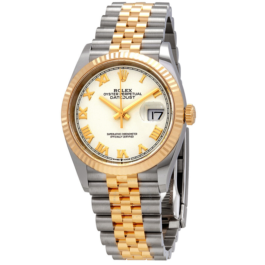 Rolex Datejust 36 White Dial Men s Stainless Steel and 18kt Yellow Gold Jubilee Watch 126233WRJ（Lifetime free warranty+90-days replacement service & Refund!.）