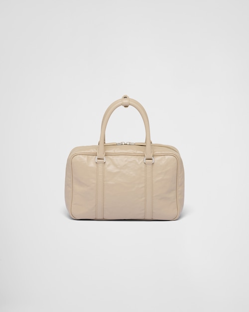 Prada Medium antique nappa leather top handle bag - Desert Beige