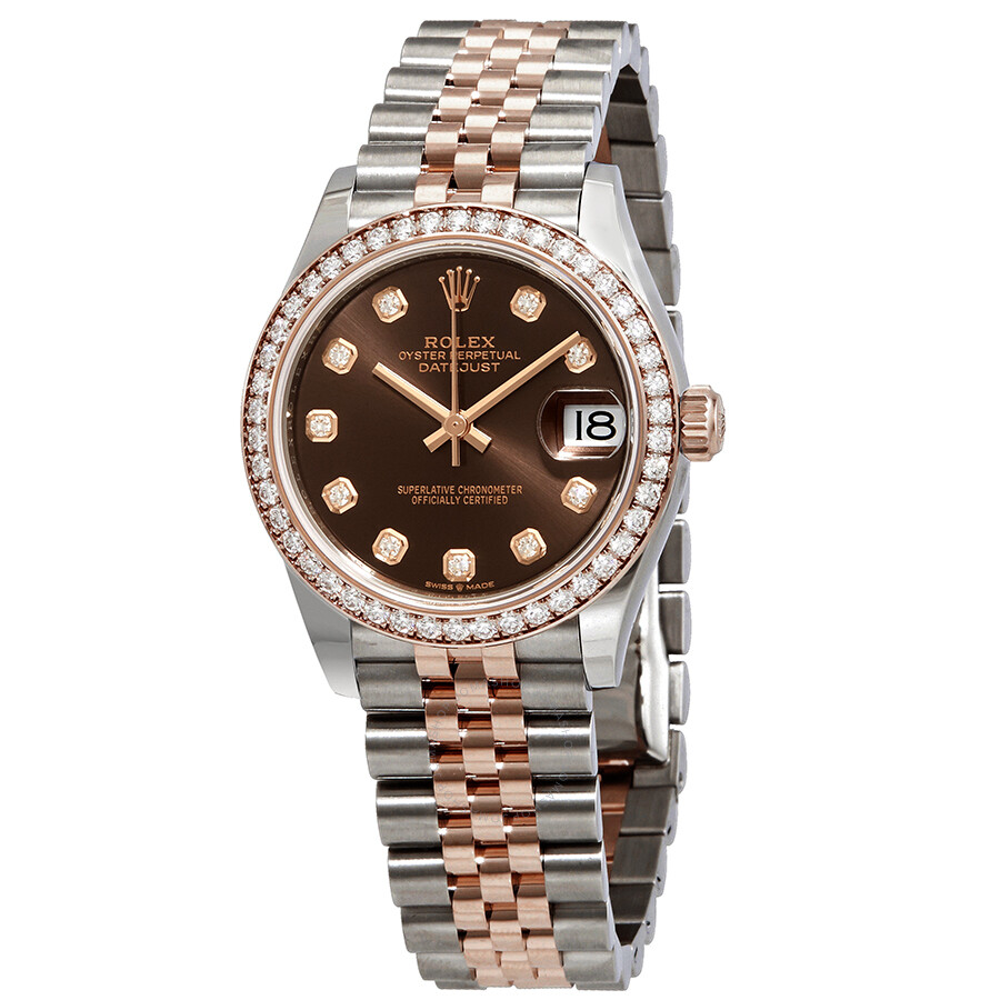 Rolex Datejust Chocolate Dial Automatic Ladies Steel and Everose Gold Jubilee Watch 278381CHDJ（Lifetime free warranty+90-days replacement service & Refund!.）
