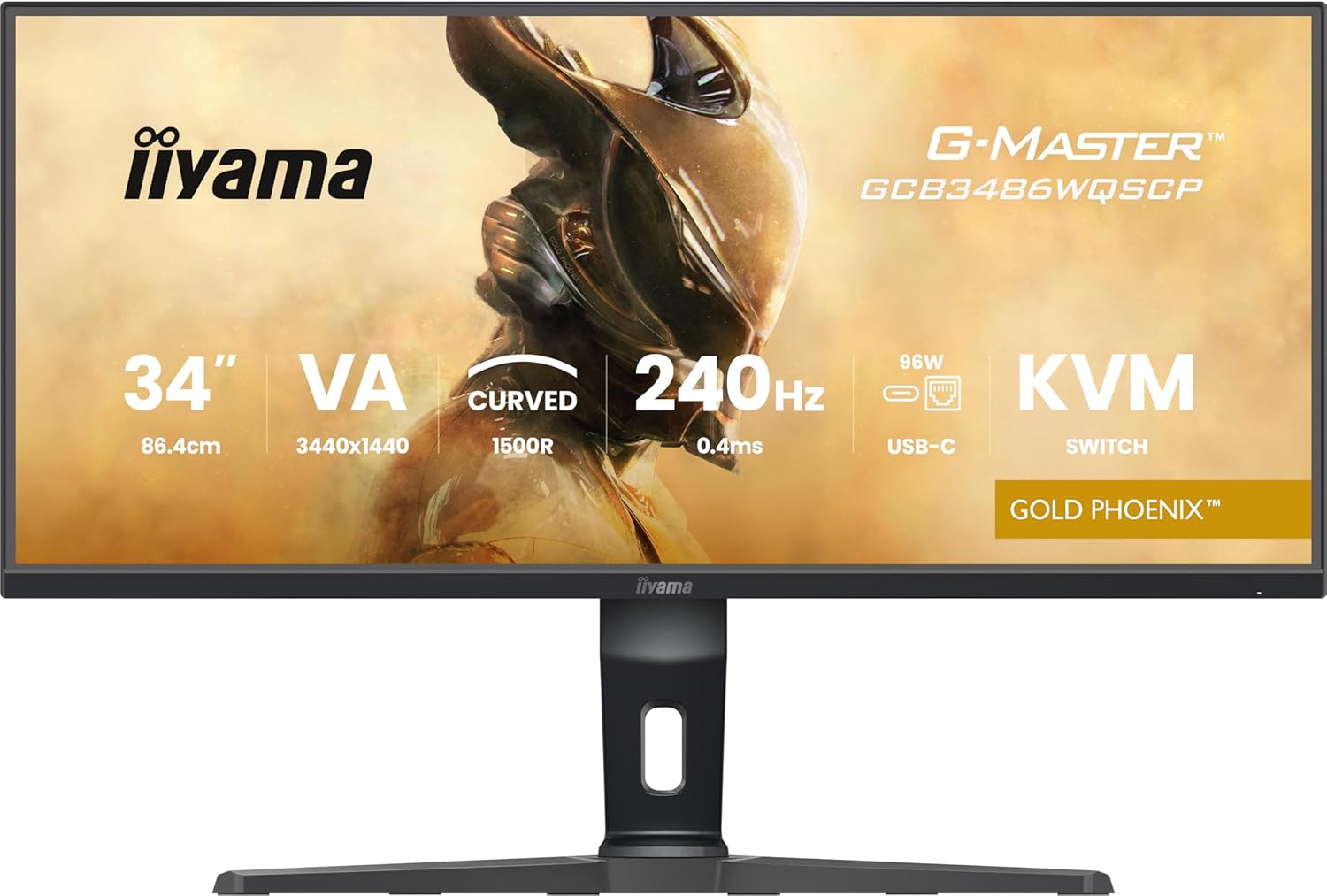 Écran gaming 34 pouces 3440x1440 240 Hz VA incurvé USB C dock KVM
