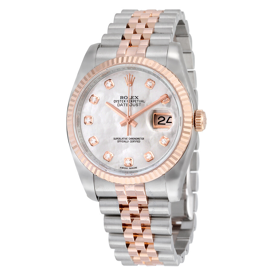 Rolex Oyster Perpetual Datejust 36 Mother of Pearl Dial Stainless Steel and 18K Everose Gold Jubilee Bracelet Automatic Men s Watch 116231MDJ（Lifetime free warranty+90-days replacement service & Refund!.）