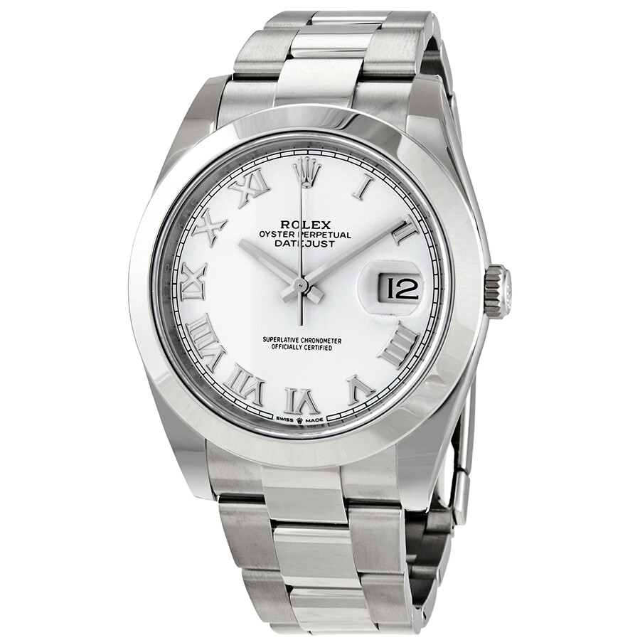 Rolex Datejust 41 White Dial Automatic Men s Oyster Watch 126300WSO（Lifetime free warranty+90-days replacement service & Refund!.）