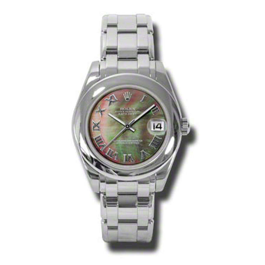 Rolex Lady-Datejust Pearlmaster Black Mother Of Pearl Dial 18K White Gold Automatic Ladies Watch 81209BKMRPM（Lifetime free warranty+90-days replacement service & Refund!.）