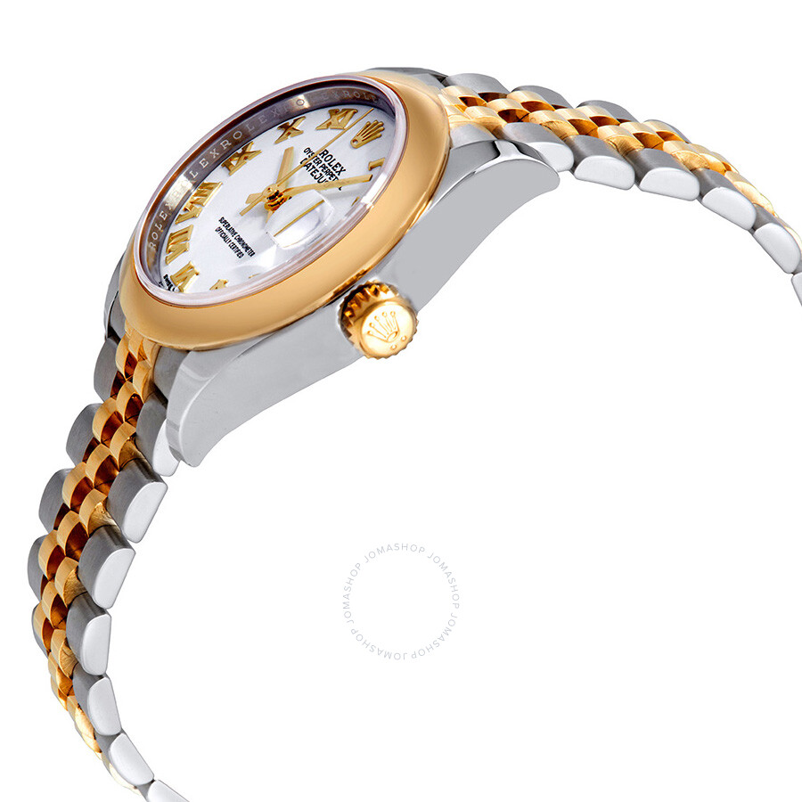 Rolex Lady-Datejust White Dial Automatic Ladies 18kt Yellow Gold and Steel Jubilee Watch 279163WRJ（Lifetime free warranty+90-days replacement service & Refund!.）