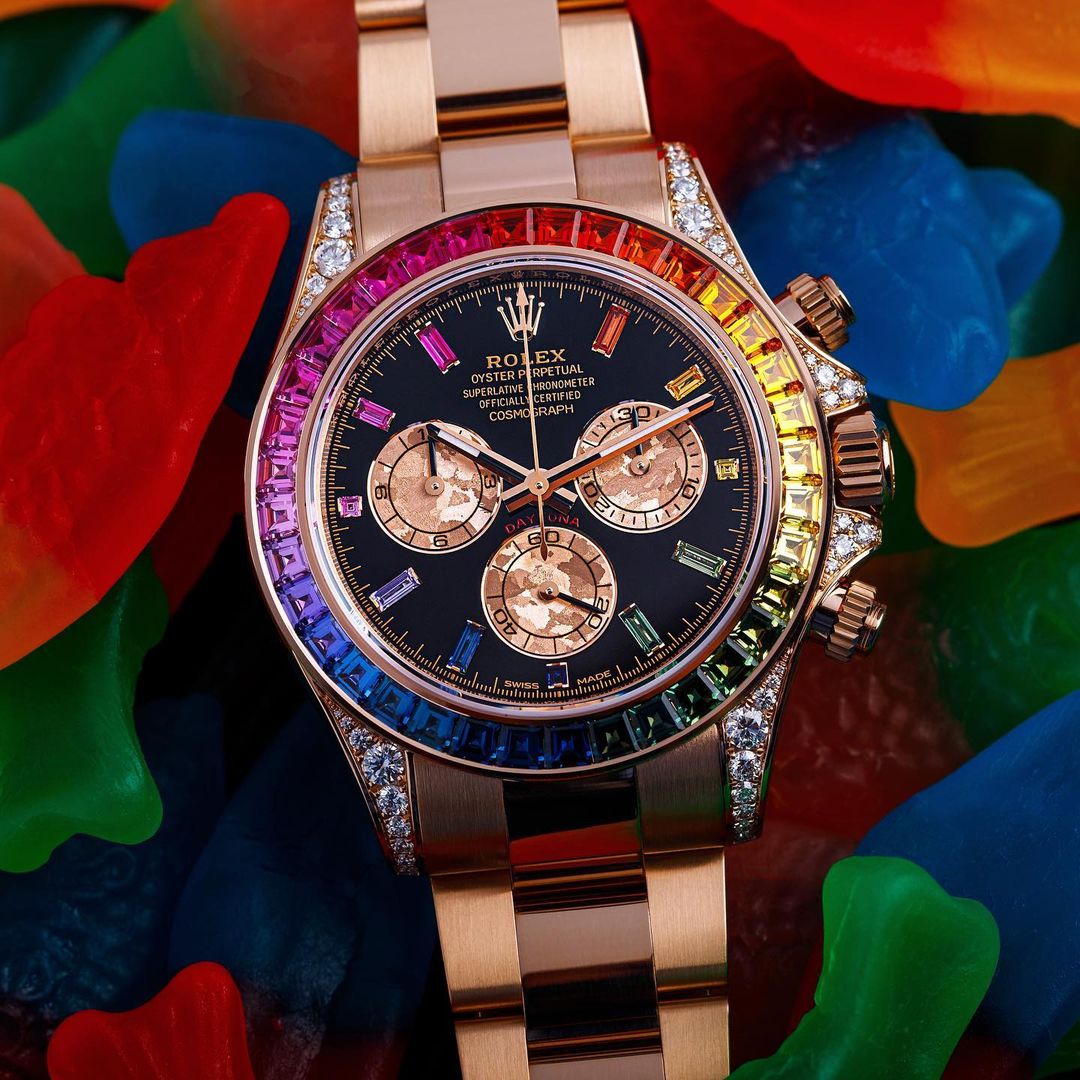 Rolex 116595 Cosmograph Daytona Rainbow 18k Rose Gold
