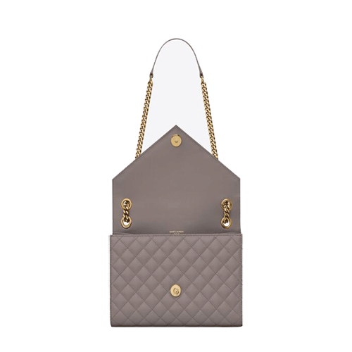 Saint Laurent small Monogram matelassé envelope crossbody bag-grey