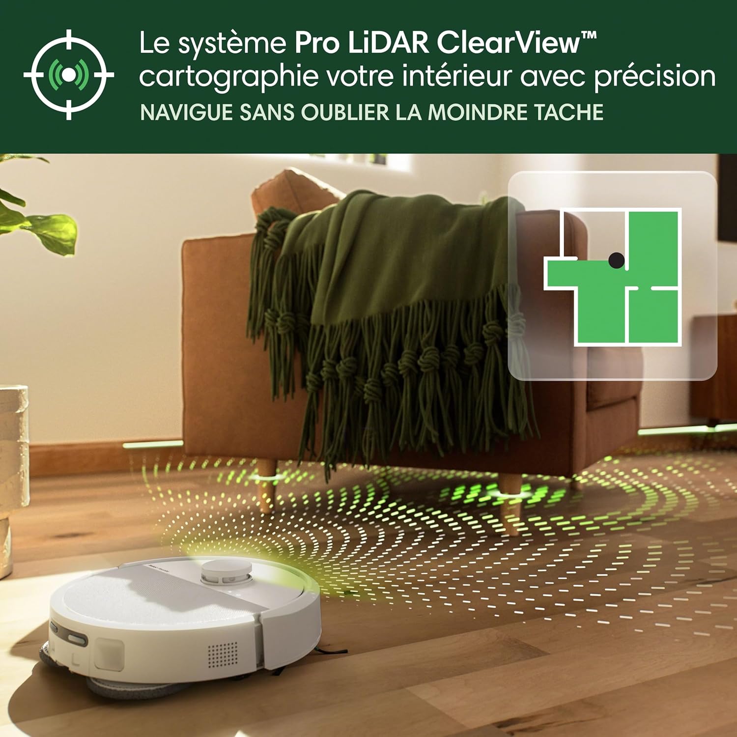 Robot aspirateur laveur base multifonction autovidage 75 jours LiDAR