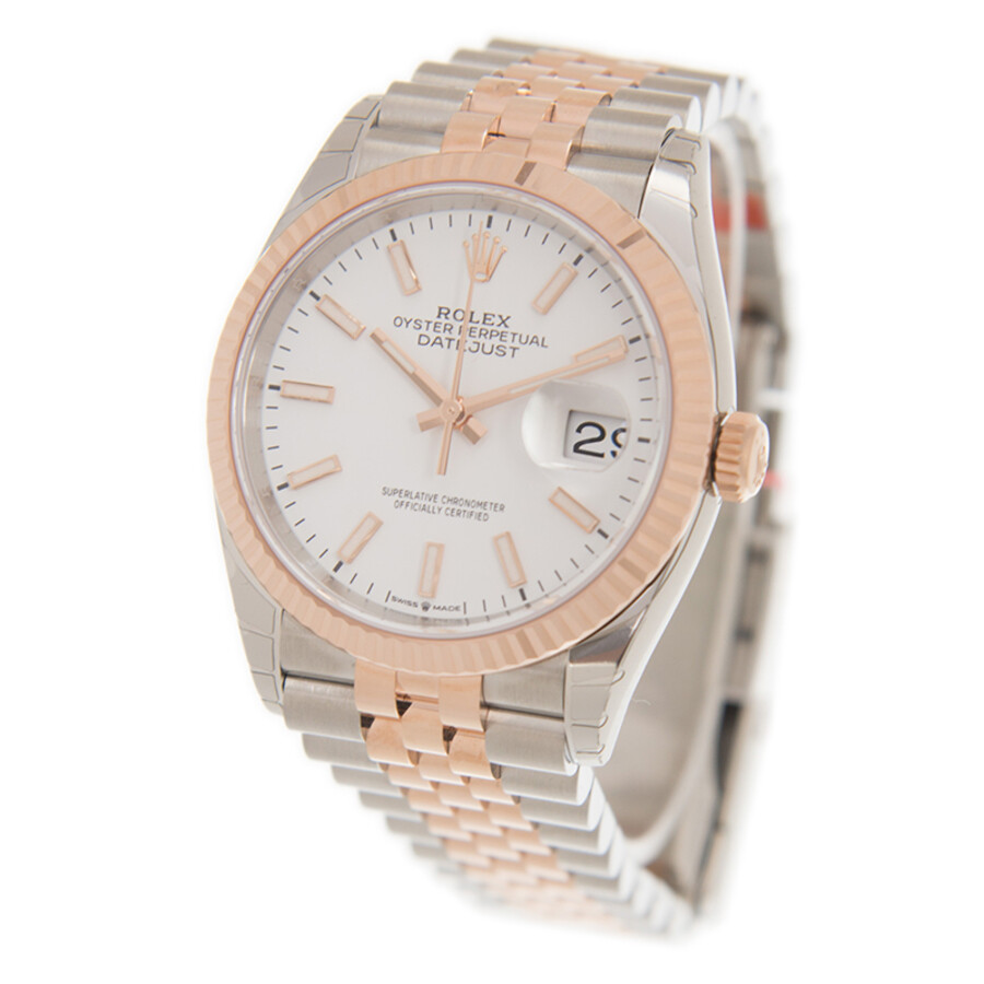 Rolex Datejust 36 Automatic White Dial Men s Steel and 18kt Everose Gold Jubilee Watch 126231WSJ（Lifetime free warranty+90-days replacement service & Refund!.）