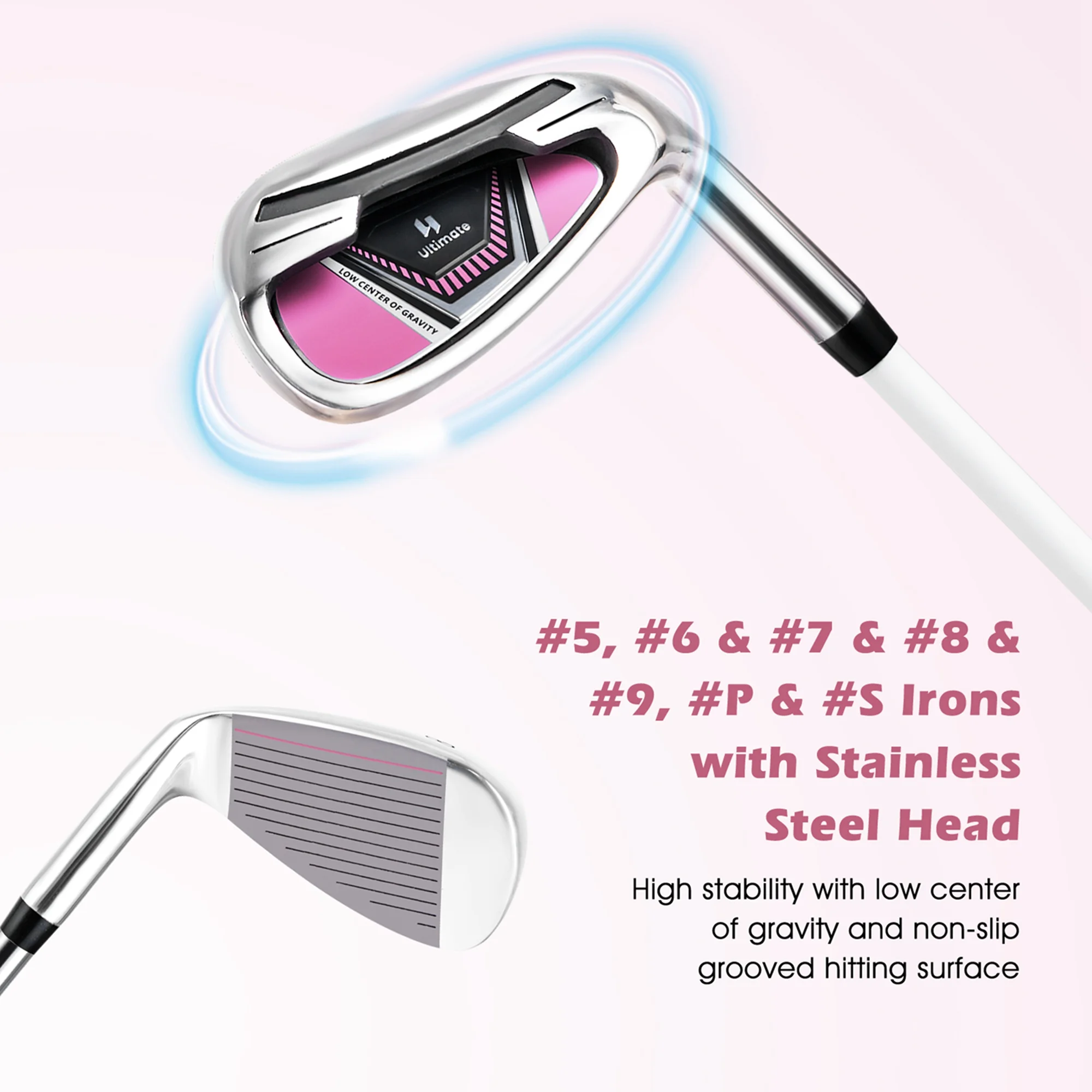 Ultimate Womens Complete Golf Club Set Golf Club Package Set W/ Rain Hood, Right Hand Purple