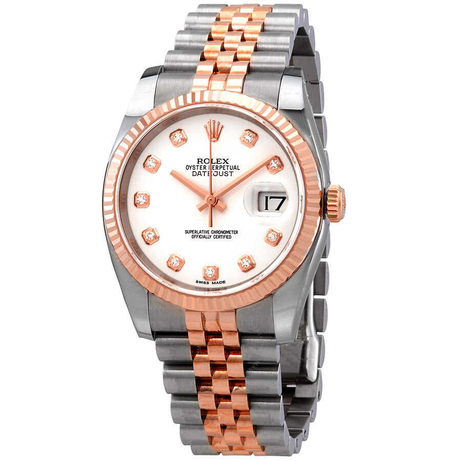 Rolex Oyster Perpetual Datejust 36 White Dial Stainless Steel and 18K Everose Gold Jubilee Bracelet Automatic Men s Watch 116231WDJ（Lifetime free warranty+90-days replacement service & Refund!.）