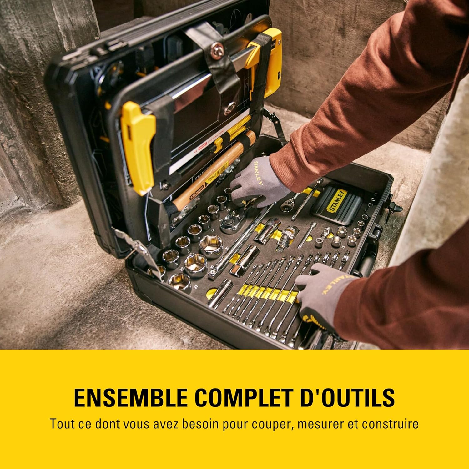 Valise maintenance 142 pièces outils serrage vissage coupe mesure