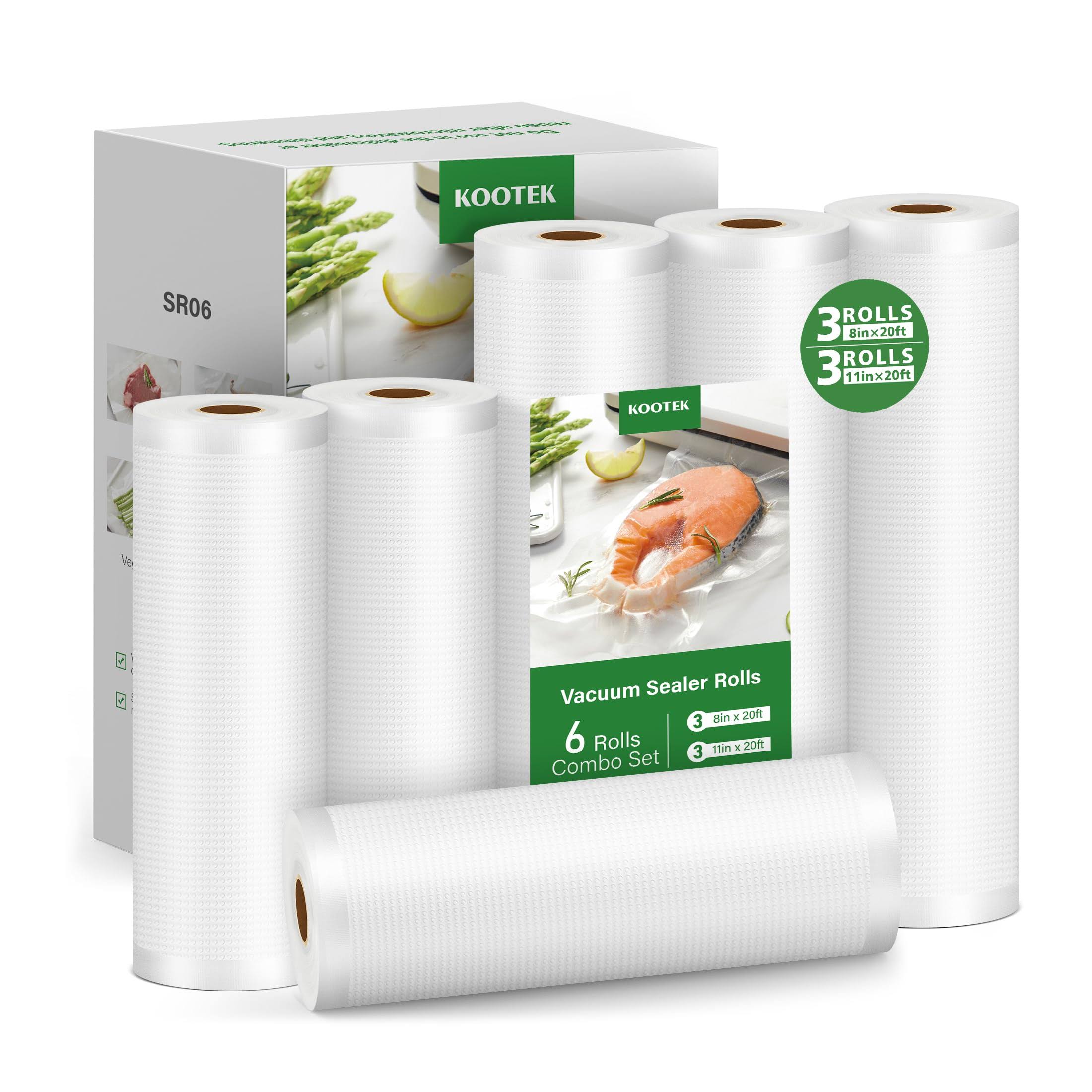Kootek Vacuum Sealer Bags, 6 Pack 3 Rolls 8