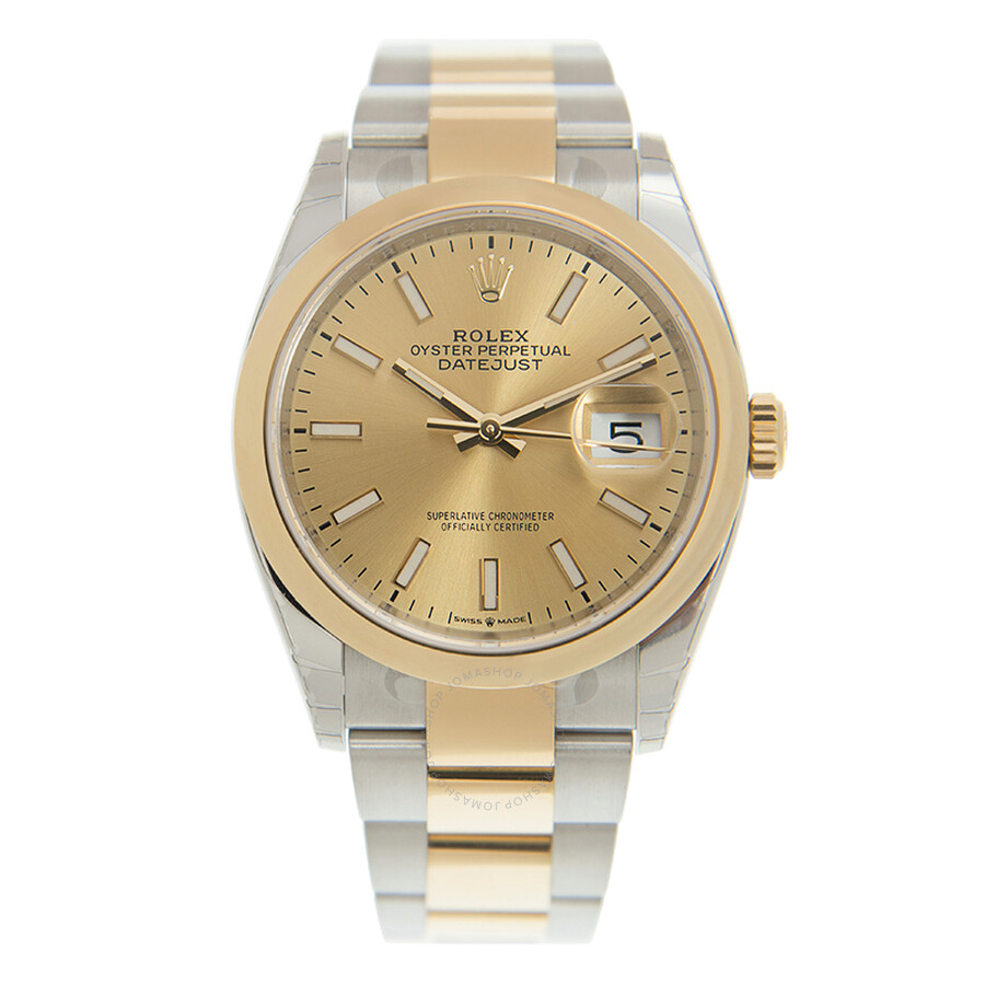 Rolex Datejust 36 Automatic Champagne Dial Men s Steel and 18K Yellow Gold Oyster Watch 126203CSO（Lifetime free warranty+90-days replacement service & Refund!.）