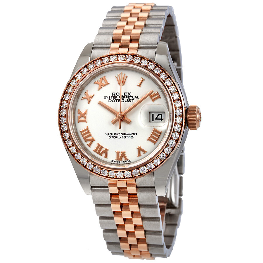 Rolex Lady Datejust White Dial Automatic Ladies Steel and 18K Everose Gold Jubilee Watch 279381WRJ（Lifetime free warranty+90-days replacement service & Refund!.）