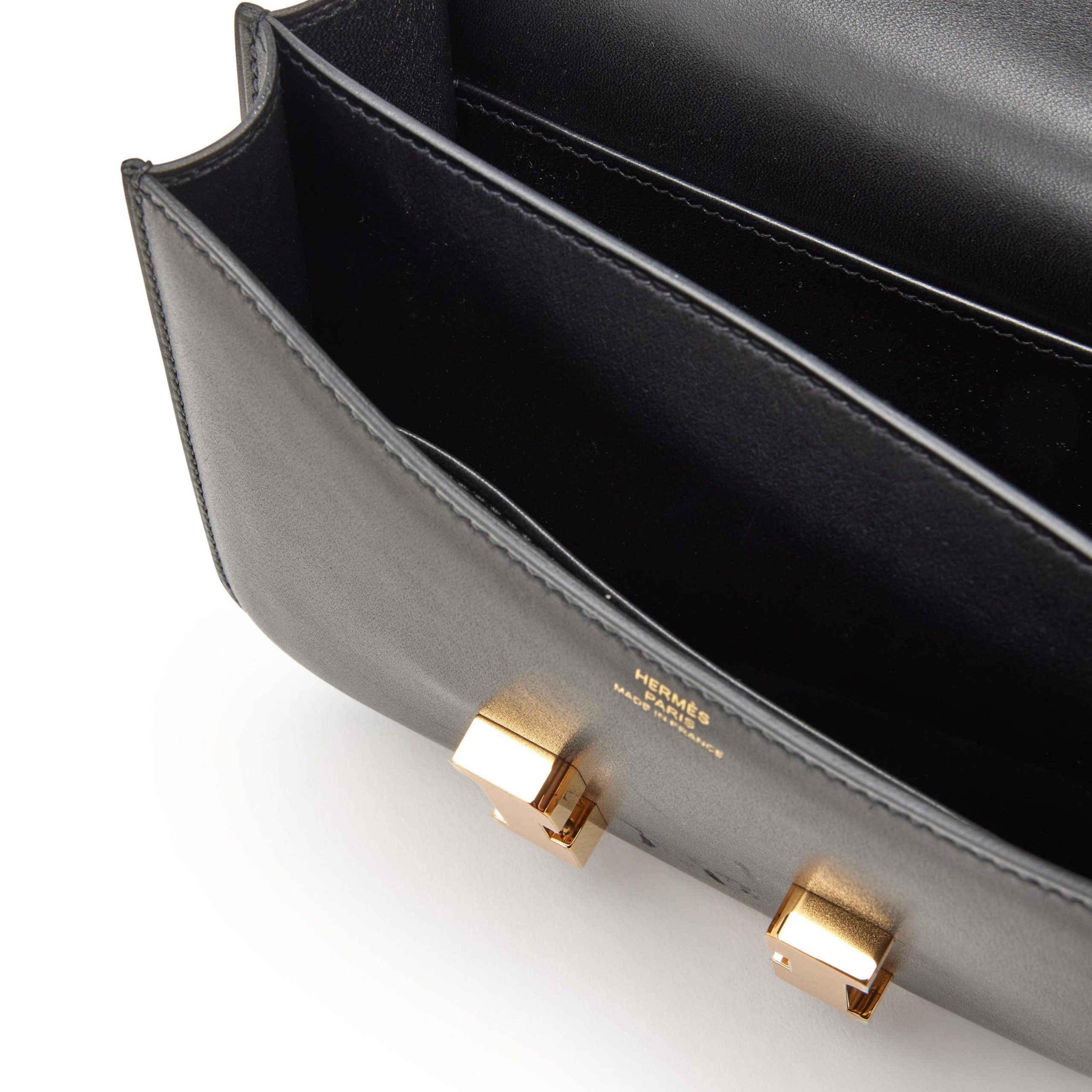 Hermes Constance Bag 18 Black Epsom Gold Hardware