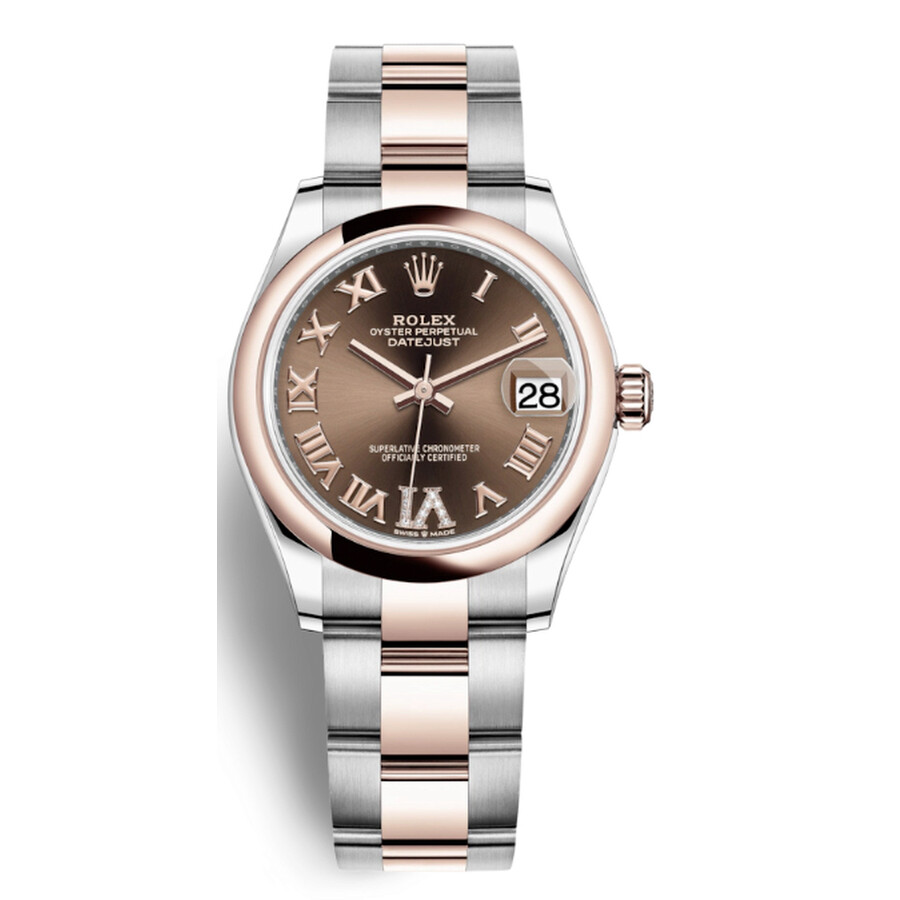 Rolex Datejust 31 Chocolate Dial Automatic Ladies Steel and 18kt Everose Gold Oyster Watch 278241CHRDO（Lifetime free warranty+90-days replacement service & Refund!.）