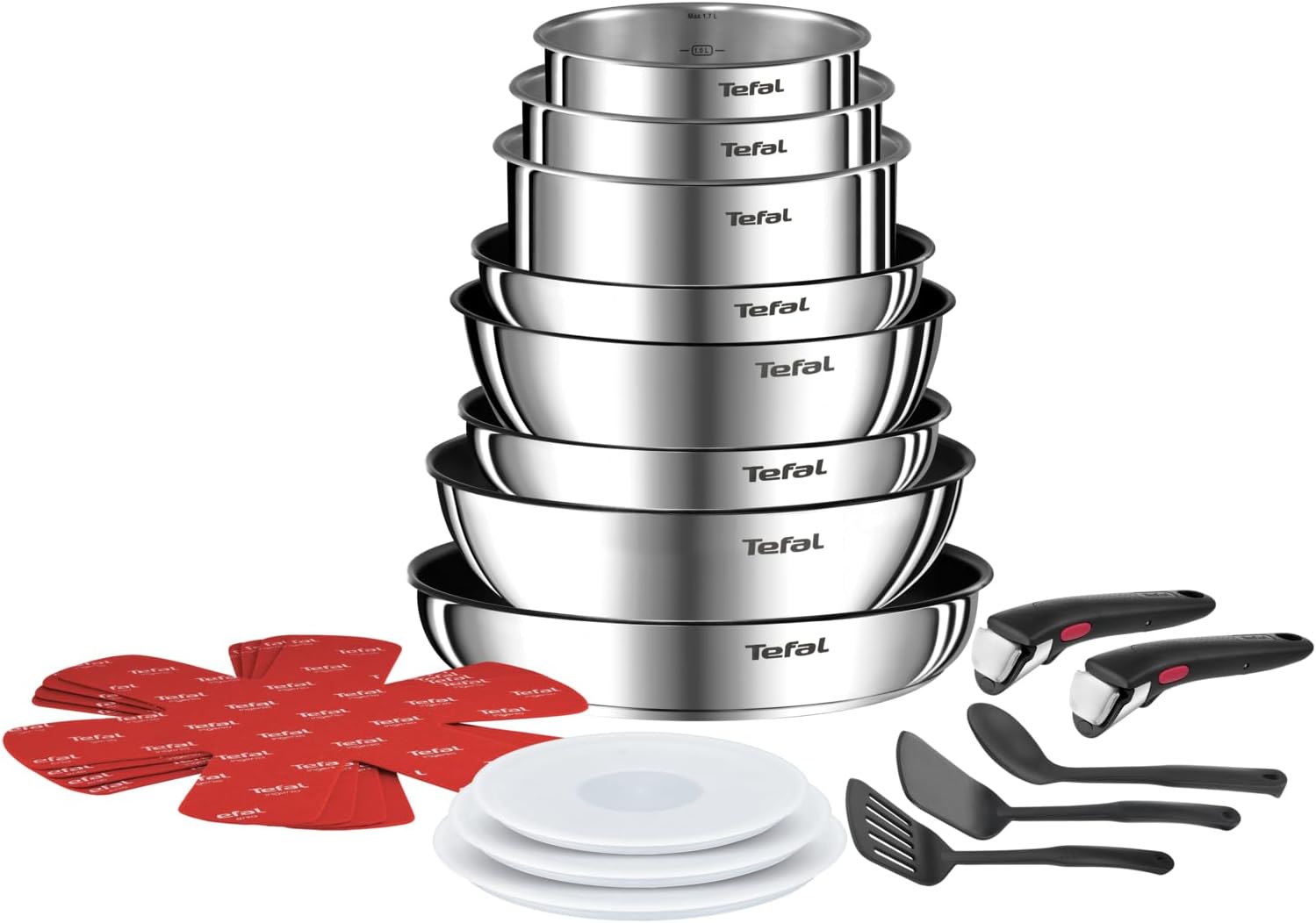 Batterie cuisine Ingenio 20 pièces poêles casseroles poignées amovibles induction antiadhésif empilable lavable